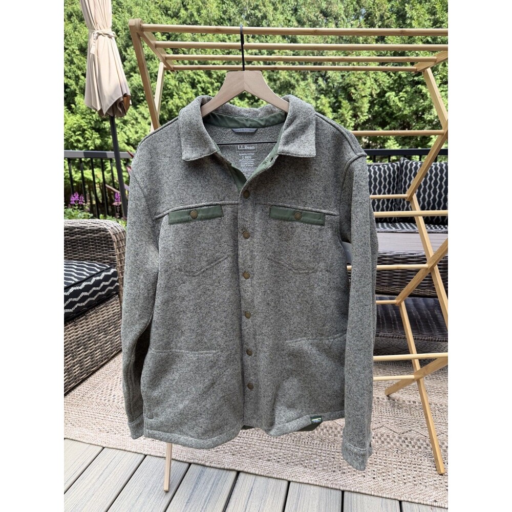 LLBean - Mens, Green Button-Up Jacket - Size Mens Large